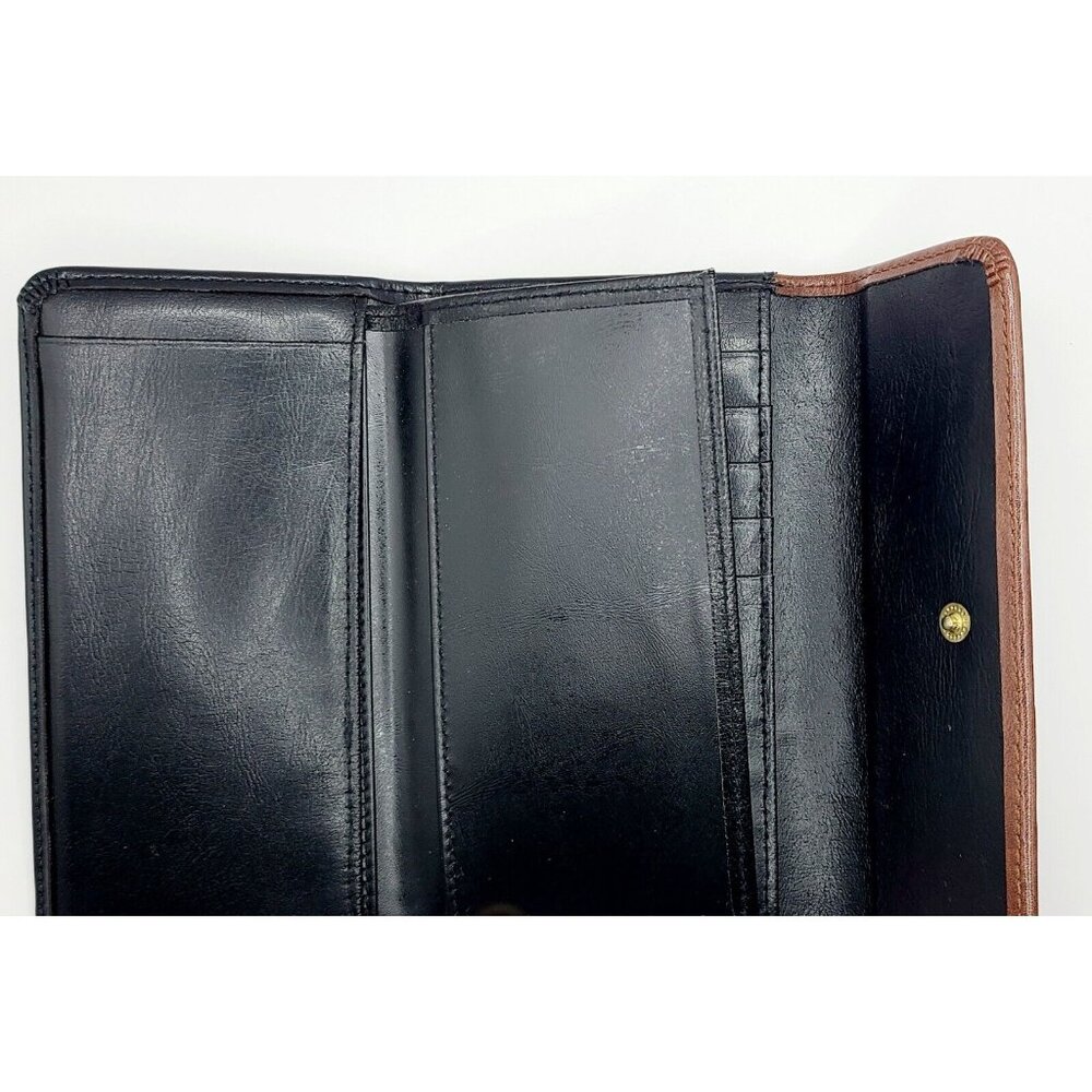 Donna Karan Wallet Clutch Leather Purse Black Brown Genuine Crafted Women's - Picture 3 of 8